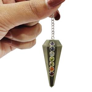 Pendule de radiesthésie à quartz de qualité supérieure élégant cristal d'agate pyrite chakra cône de pierres précieuses PENDULE de guérison spirituelle - Product Image 3