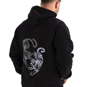 Sweat à capuche oversize décontracté en molleton épais pour homme, imprimé tigre, avec poche, streetwear d'hiver - Product Image 1