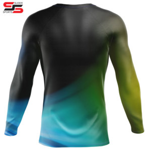 Women's Long Sleeve UPF50 <b>Surf</b> Swimming Compression Shirt Sublimation <b>Printed</b> Spandex BJJ Top Quick Dry Rash Guard - Product Image 6