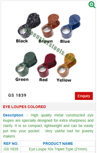 Lupas de Ojos de colores GS 1839 Herramientas de joyería para herramientas de joyería - Product Image 2
