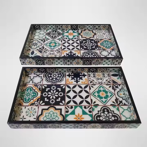 Reliable New Antique Wooden Trays Made in India Large <b>Space</b> Customized Wholesale Wooden Printed Tray With Logo - Product Image 1