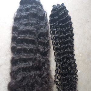 Extensions de cheveux vierges indiennes 100% non traitées, bouclées, cuticules alignées, mèches humaines, extrémités tirées individuellement, double trame à la machine - Product Image 6