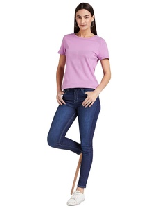 T-shirt en coton à col rond Preneum pour femmes Logo imprimé Service OEM Vente en gros T-shirt de symbole de couleurs personnalisées - Product Image 1