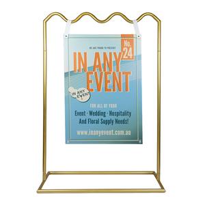 Élégant support en fer combiné noir et or pour les panneaux de bienvenue lors des fêtes et des célébrations - Product Image 6