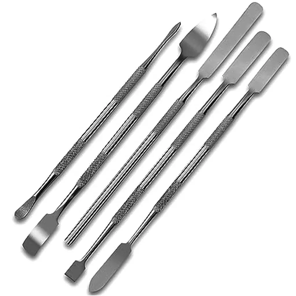 Spatula gigi kualitas tinggi, 5 buah Set lilin Carver gigi Stainless Steel, instrumen bedah ujung ganda