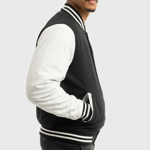 OEM/ODM veste universitaire de rue haute avec logo brodé en chenille personnalisée veste universitaire d'hiver 100% laine de haute qualité pour hommes - Product Image 2