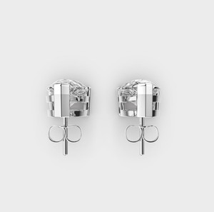 Boucles d'oreilles solitaires ovales en diamant de laboratoire, or blanc/rose/jaune 18 carats, rhodiées, certifiées IGI, cadeau d'anniversaire ou de fête - Product Image 4