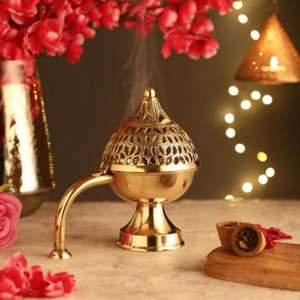 Diwali Christmas Occasion Event Decoration Metal Gifts And Crafts Brass <b>Incense</b> <b>Burner</b> Table Decorative Luxury Loban Diffuser - Product Image 2