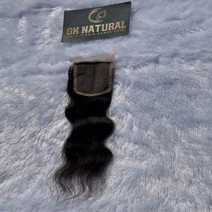 Cheveux humains naturels 4x4 fermeture de dentelle pour dentelle suisse pas d'enchevêtrement pas de perte de noir naturel 16 pouces - Product Image 2