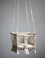Vente en gros de haute qualité fait à la main bohème macramé balançoires pour bébé mobilier d'intérieur et d'extérieur pour chambres à coucher en Inde