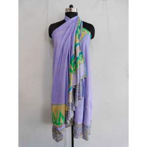 100% seda Reversible 2 capas envoltura mágica colorido bloque de mano estampado Floral Casual Sari falda cinturón Vintage Natural transpirable - Product Image 4