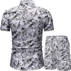 Ensembles de jogging 2 pièces avec logo personnalisé pour hommes, t-shirt à manches courtes à séchage rapide et short coupe-vent Streetwear décontracté pour le printemps - Product Image 4
