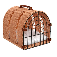 Cage de transport pour animaux de compagnie en rotin naturel de haute qualité, écologique, pour petits animaux, utilisation extérieure, vente en gros d'usine au Vietnam, rectangulaire