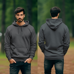 เสื้อฮู้ดสวมหัวแบบ320GSM สำหรับผู้ชาย, สินค้าพรีเมี่ยมสำหรับฤดูหนาวน้ำหนักเบากระเป๋าจิงโจ้สั่งทำป้ายคอแบบลำลองย้อมสีสูงธรรมดา - Product Image 3