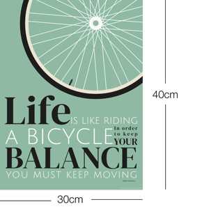 Papel Mate de 250 Gsm para Impresión Artística - La Vida Es Como Andar en Bicicleta, Elegante Patrón de Naturaleza Muerta - Product Image 1