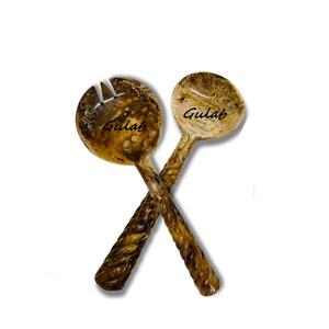 Taille et couleur personnalisées Serveurs à salade en résine bois métallique 2 pièces Ensemble de produits de haute qualité fabriqués à la main en Inde - Product Image 2