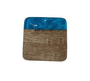 Sous-verres carrés personnalisés en bois et résine, décoration de mariage, vaisselle, sous-verres à boire, sets de table et coussinets, sous-verres en résine - Product Image 1