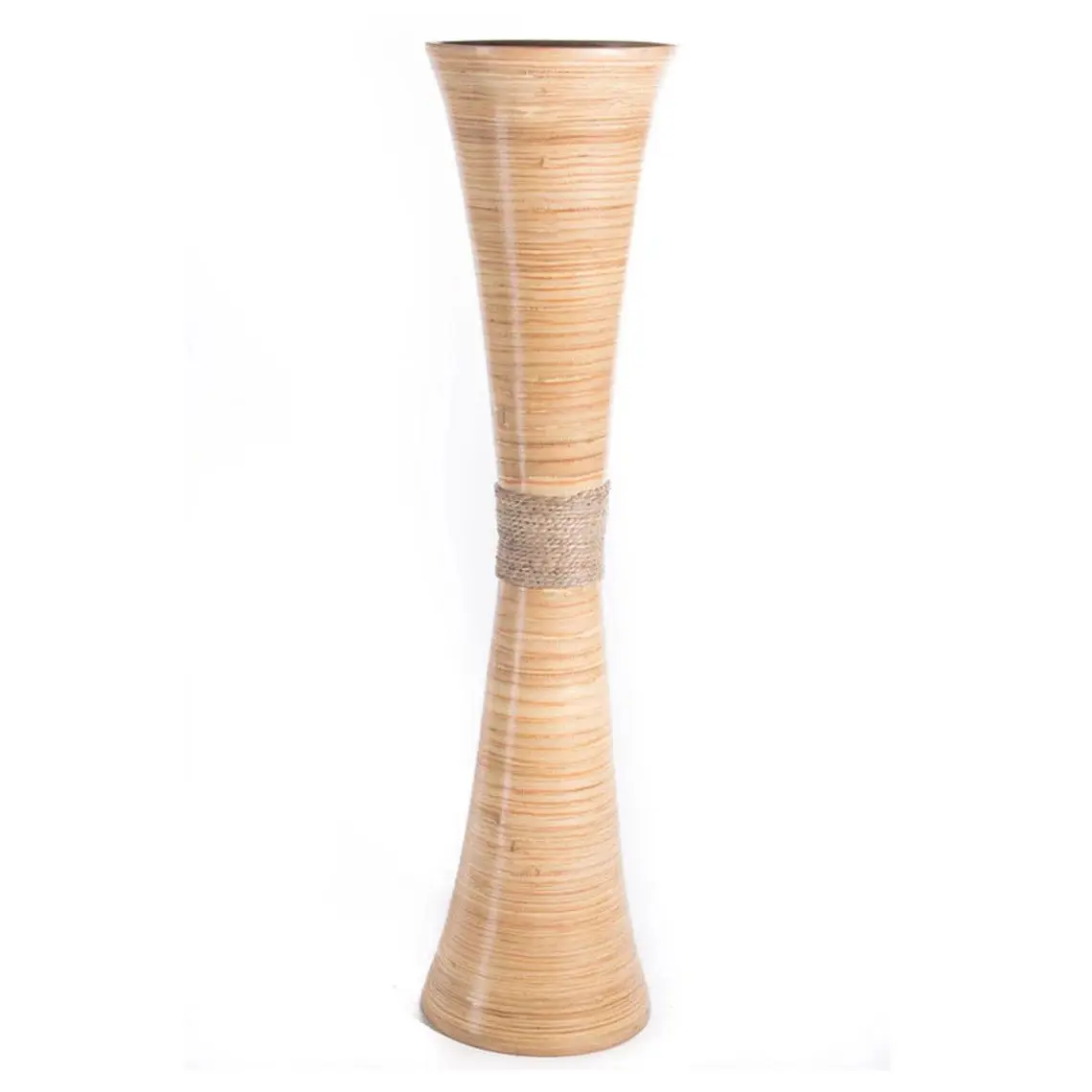 Hot New Design Spun Bamboo Flower Vases Glass Vase For Home Decor Natural Safe Wicker Home Bedroom Furniture