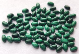 Malachite naturelle 3x5mm à 10x12mm Cabochon ovale dos plat-malachite lâche qualité AAA - Product Image 5