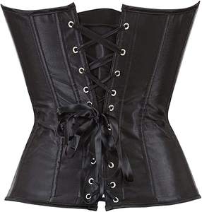Corset de brocart d'entraînement de taille en satin désossé en acier pour femme - Product Image 5