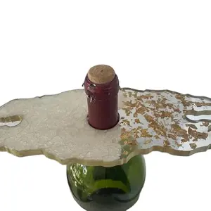 Resin wine Butler Holder With Coaster Glass Holder For Wine Bottles Wine Storage