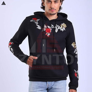 Sweat à capuche brodé de qualité supérieure pour hommes, coupe oversize, en mélange de coton, personnalisable, prix de gros - Product Image 4