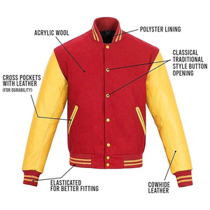 Veste d'université de qualité supérieure pour hommes, matériau en cuir véritable personnalisé, offre spéciale pour l'hiver, fabriquée en maximisant l'usure - Product Image 2