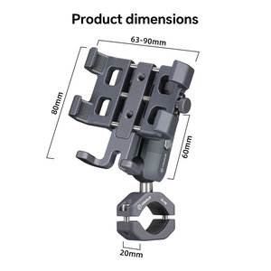 Fanaue xe máy xe đạp điện thoại núi với Damper sốc cho tay lái Side Gương Hợp kim nhôm cưỡi điện thoại chủ - Product Image 4