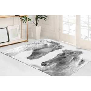 Alfombra con diseño de dos caballos: decoración rústica, alfombra antideslizante, alfombra estampada, alfombra delgada no tejida - Product Image 5