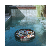 Plateau de petit-déjeuner flottant pour piscine panier à eau plateau de service en rotin-Panier flottant en rotin