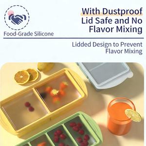 Bac à glaçons en silicone 4 cavités 250 ml avec couvercle facile à ouvrir, qualité alimentaire sans BPA, moule durable pour la fabrication de crèmes glacées - Product Image 6