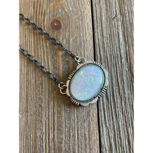 Russell Sam <b>Opal</b> & Sterling Silver Crystal <b>Necklace</b> - Product Image 3
