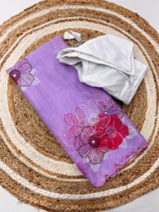 Exportation indienne qualité haute sur demande doux pur Tabby soie Saree avec impression numérique et pierre travail à la main femme exportateur de mode - Product Image 5