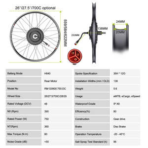 Kit de Conversión de Motor Trasero BAFANG 750W 48V para Bicicleta Eléctrica, Pantalla LCD DZ40, Kit de Bicicleta Eléctrica Alimentado por Batería de Litio - Product Image 3