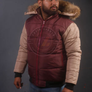 Vente en gros sur mesure Vestes d'hiver pour hommes Qualité supérieure Vêtements de rue d'extérieur Vestes d'hiver chaudes à bulles avec capuche en fourrure - Product Image 1