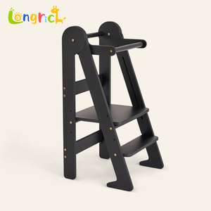 Aide de cuisine <span class=keywords><strong>Montessori</strong></span> pour enfants, échelle à marches en bois, hauteur réglable, tabouret d'activité pour tout-petits - Product Image 2