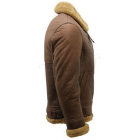 Veste très vendue pour hommes, veste bomber en cuir d'hiver chaude, faite à la main, en peau de mouton véritable de qualité supérieure, fourrure synthétique sherpa