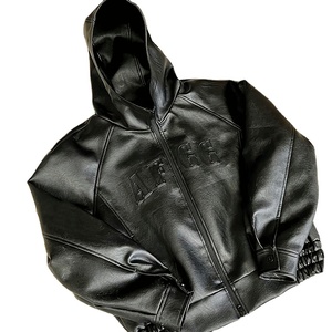 OEM โลโก้ที่กําหนดเอง 3d ลายนูนแจ็คเก็ตคุณภาพสูงสําหรับผู้ชายที่กําหนดเองเบสบอล Bomber Varsities หนังเสื้อกันหนาวหมวกแจ็คเก็ต - Product Image 1