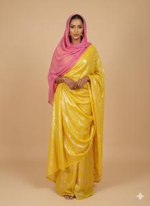 Traje Étnico Tradicional Fransawi Dirac Jacquard con Diseño Floral de Lentejuelas Plateadas, Base Multicolor, para Bodas, Fiestas Nocturnas, Niñas - Product Image 5