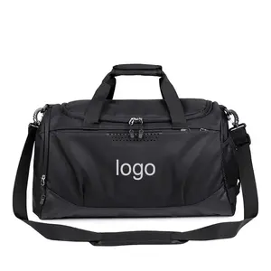 Bolsa de gimnasio de lona ligera Unisex con logotipo personalizado con cierre de cremallera con forro de nailon impermeable de gran capacidad para viajes al aire libre - Product Image 1