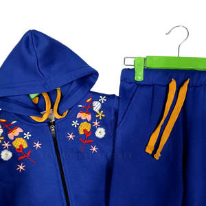 Superventas con capucha 100% algodón chándales de alta calidad bordado personalizado cintura elástica nuevo estilo sólido conjuntos transpirables - Product Image 2