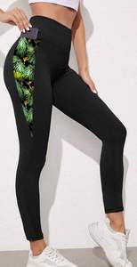 Leggings de yoga pour femmes à taille élastique Longueur de la cheville Respirant Léger Spandex/Nylon Taille haute Couleur unie - Product Image 4