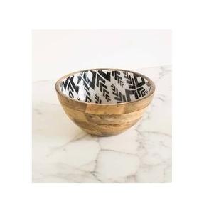 Cuenco de madera con estampado decorativo, fabricante de cuencos para servir ensaladas con estampado a mano, nuevo diseño - Product Image 1