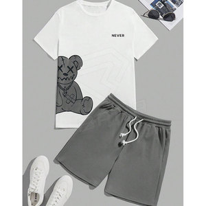MOQ bajo Conjunto de pantalones cortos para hombre de 2 piezas Conjunto de pantalones cortos para hombre de alta calidad Ropa de moda Conjunto de pantalones cortos para hombre para la venta - Product Image 3