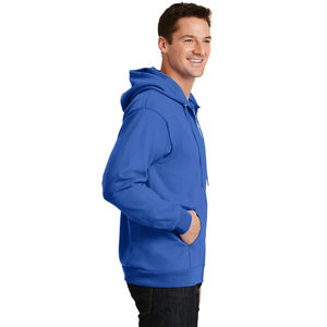 Bella Canvas Royal Blue Zipper Hoodies Veste polaire à capuche personnalisée Sweat à capuche brodé pour hommes-Bleu royal clair - Product Image 2