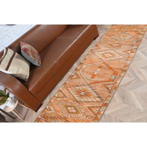 Alfombra Turca Vintage de 2.5x11.8 pies (76x361 cm), Alfombra Oriental Naranja - Product Image 3