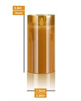 Pilier réaliste en verre ambré à piles sans flamme à LED 6 "x 3" simple avec flamme mobile et télécommande pour la maison