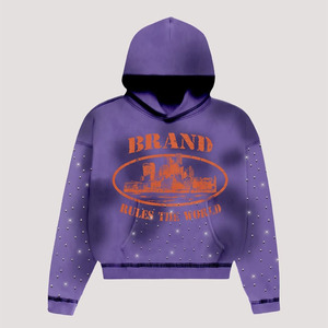 Nouvelle mode pour hommes sweats à capuche d'hiver 100% coton polaire rue à manches longues en vrac couleur unie blouse décontractée polaire hauts sweats à capuche - Product Image 1