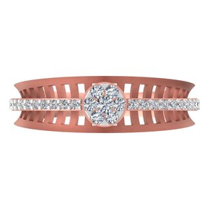 Anillo fino de oro de 14K/18K personalizable para mujer, joyería de boda bonita de lujo con diamante redondo cultivado en laboratorio para regalo de compromiso - Product Image 4