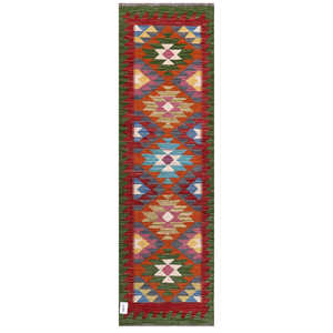 Alfombra Kilim de Maimana, Afganistán, 197 x 60 cm, Textil para el Hogar, Diseño Tradicional Hecho a Mano, Duradero y Elegante - Product Image 1